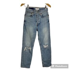 Re/done 70s Stove Pipe Jeans in Light Destroyed 20 Size 26